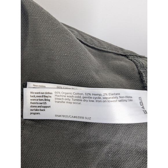 NWT Eileen Fisher Cotton Hemp Stretch Wide Leg Ankle Pant in Grove - Picture 8 of 8